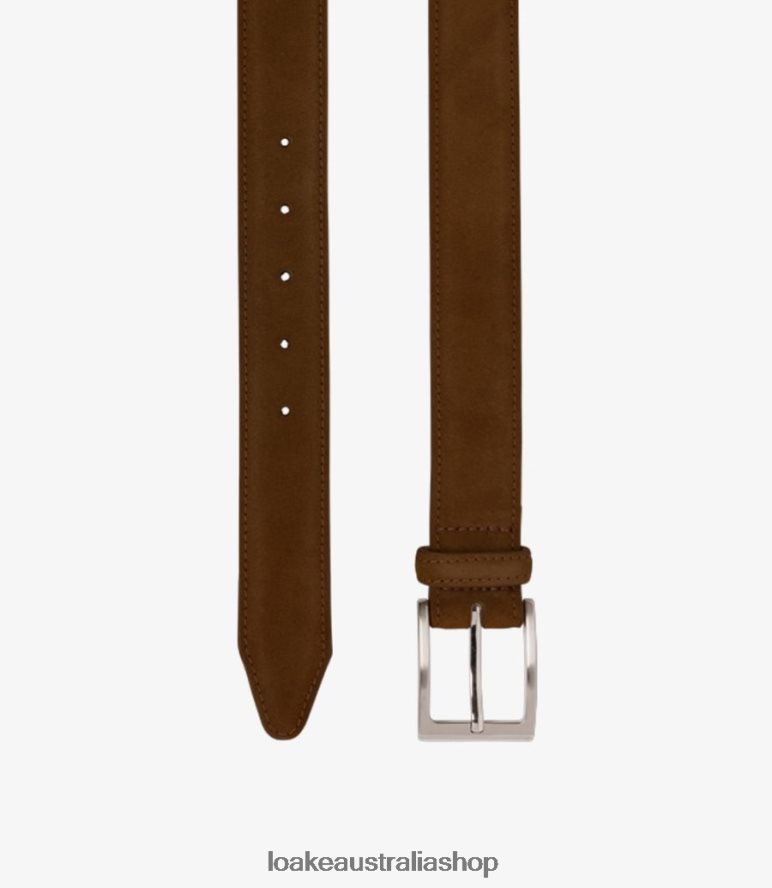 AU Loake William Belt Accessories Brown Suede 00L200215