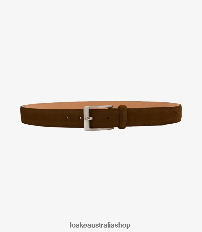 AU Loake William Belt Accessories Brown Suede 00L200215