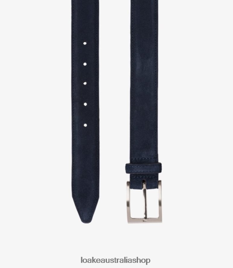 AU Loake William Belt Accessories Navy Suede 00L200216