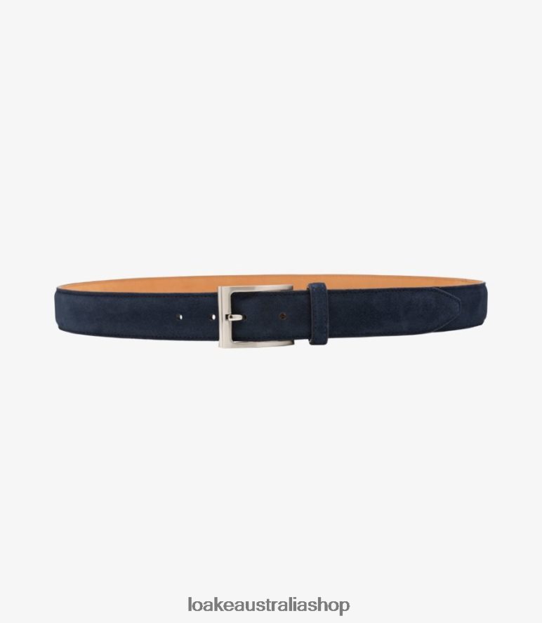 AU Loake William Belt Accessories Navy Suede 00L200216
