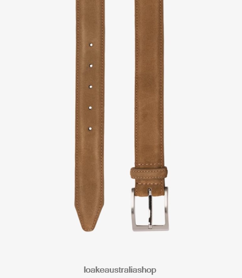 AU Loake William Belt Accessories Tan Suede 00L200217