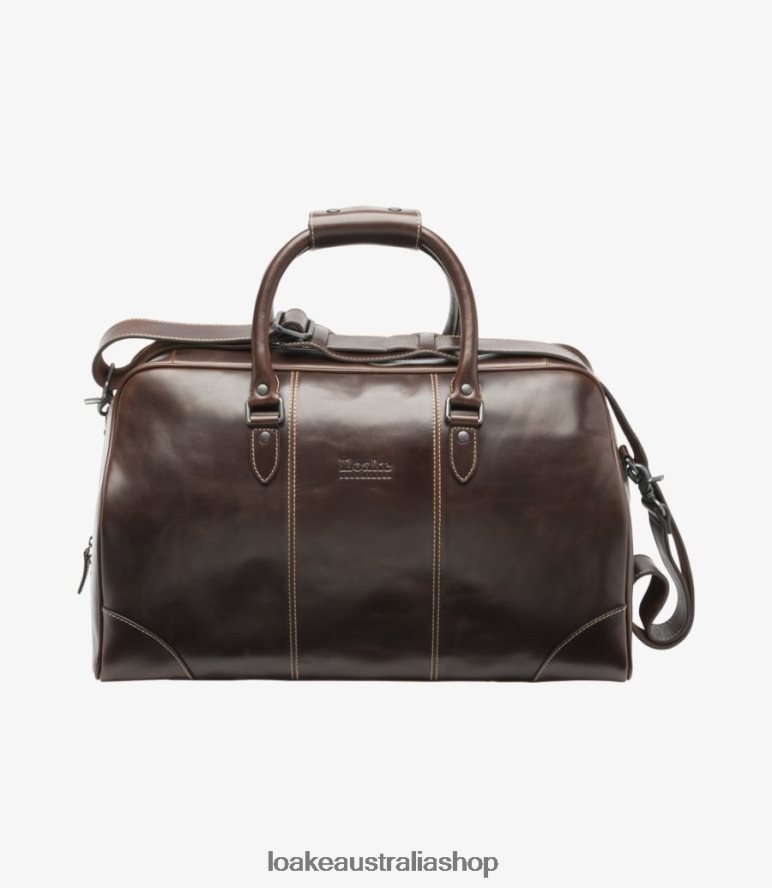 AU Loake Burghley Overnight Bag Leather Dark Brown 00L200220