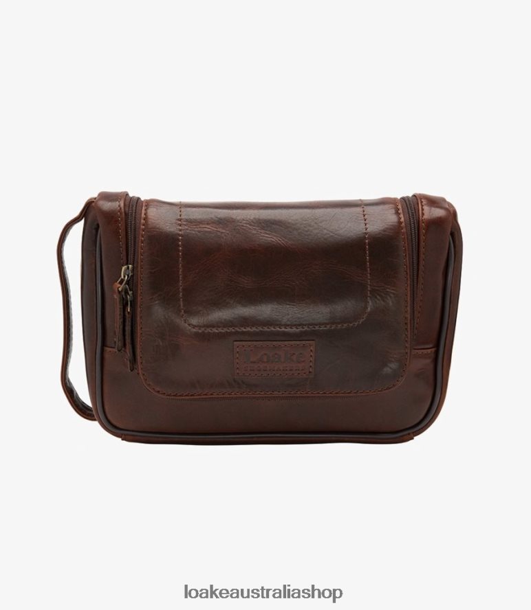 AU Loake Severn Wash Bag Leather Brown 00L200226