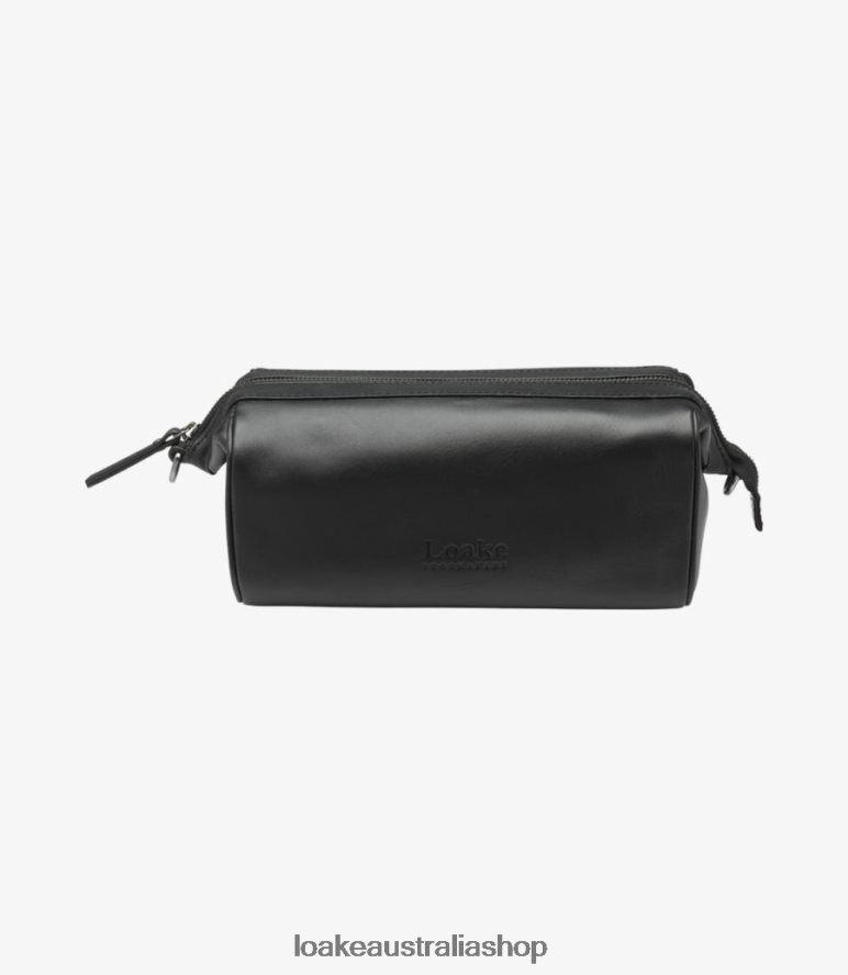 AU Loake Thames Wash Bag Leather Black 00L200228