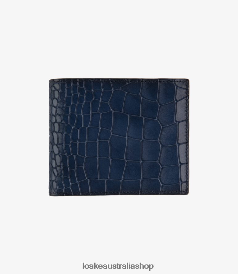AU Loake Lombard Wallet Leather Navy 00L200232