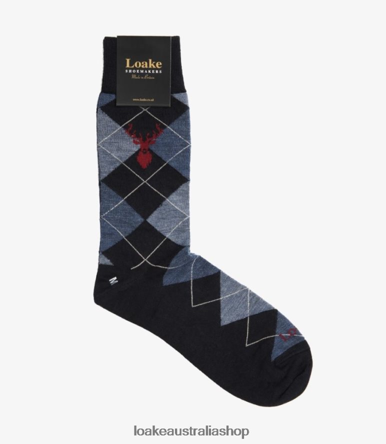 AU Loake Argyle Socks Accessories Navy 00L200254