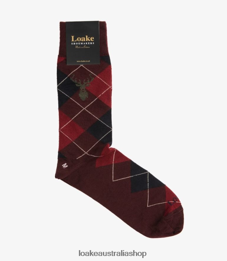 AU Loake Argyle Socks Accessories Port 00L200253
