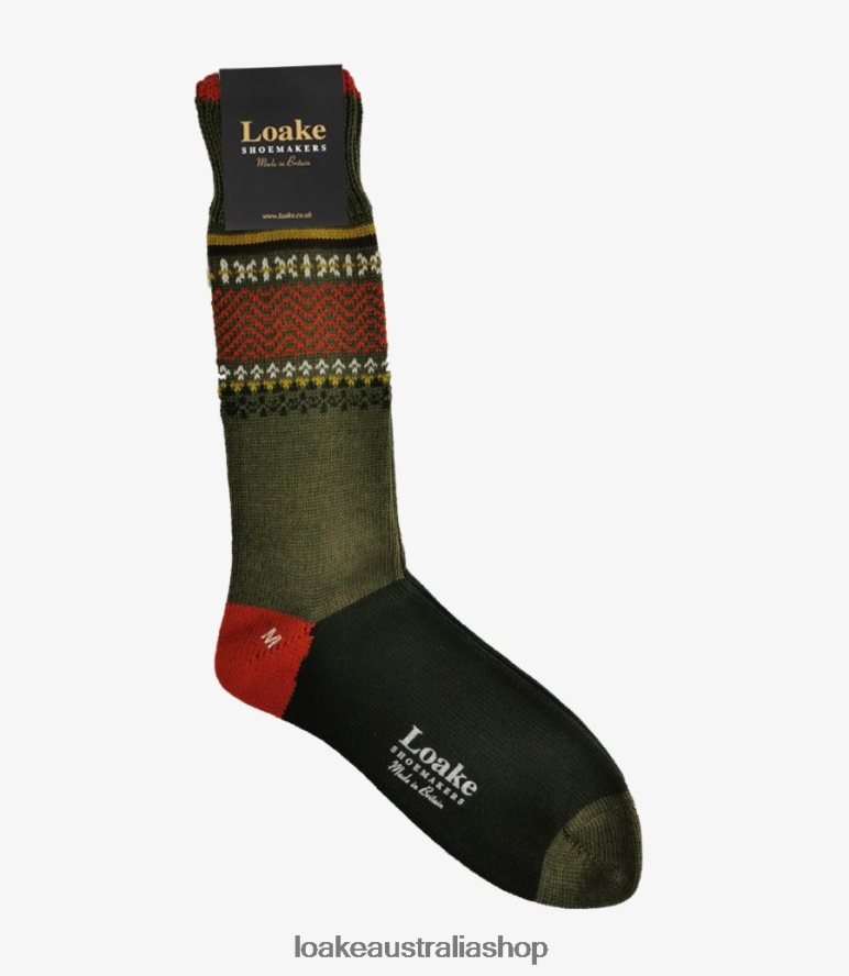AU Loake Arran Socks Accessories Olive 00L200244