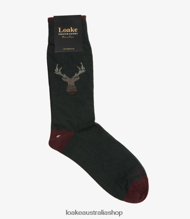 AU Loake Stag Socks Accessories Green 00L200250