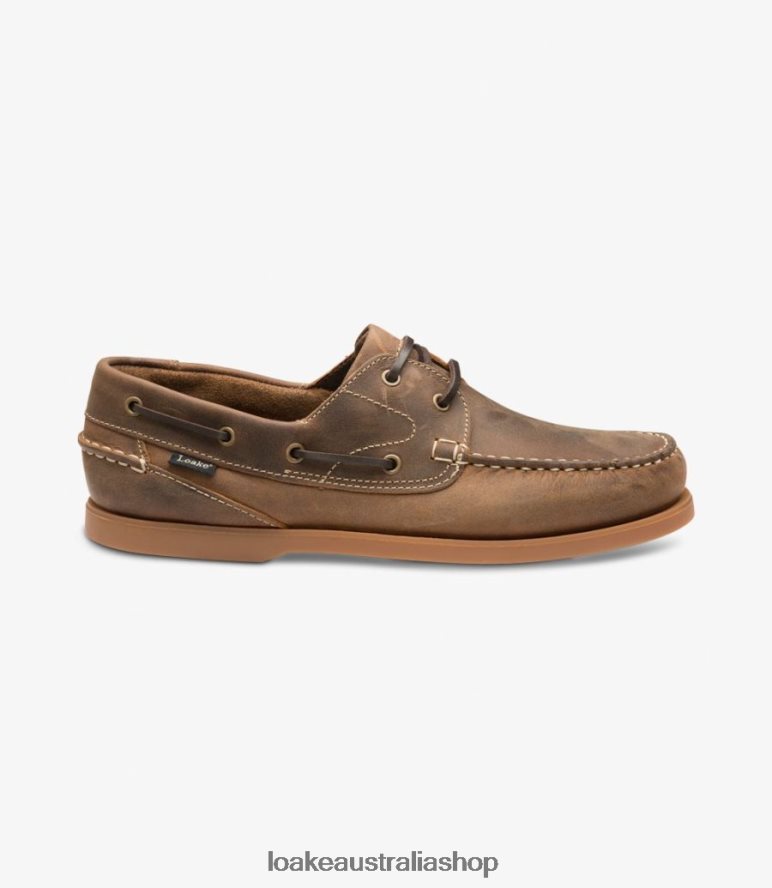 AU Loake Lymington Boat Shoes Brown Oiled Nubuck 00L20079