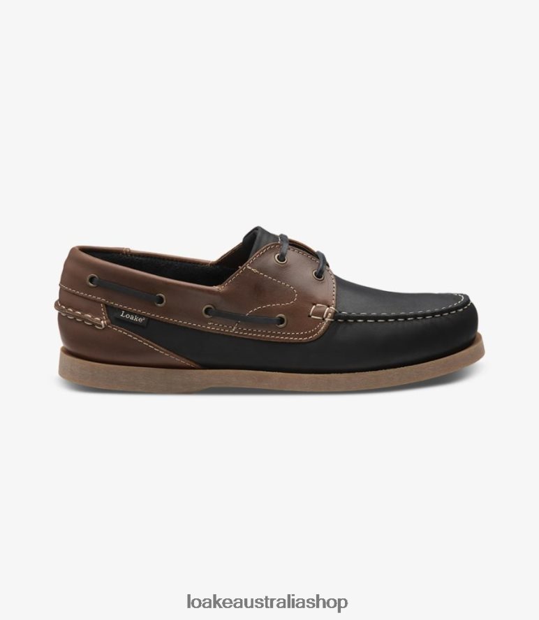 AU Loake Lymington Boat Shoes Navy Brown Nubuck 00L20076