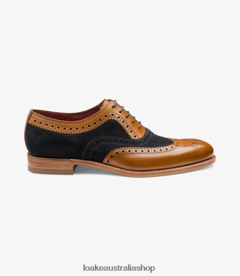 AU Loake Thompson Brogues Navy Suede 00L20021