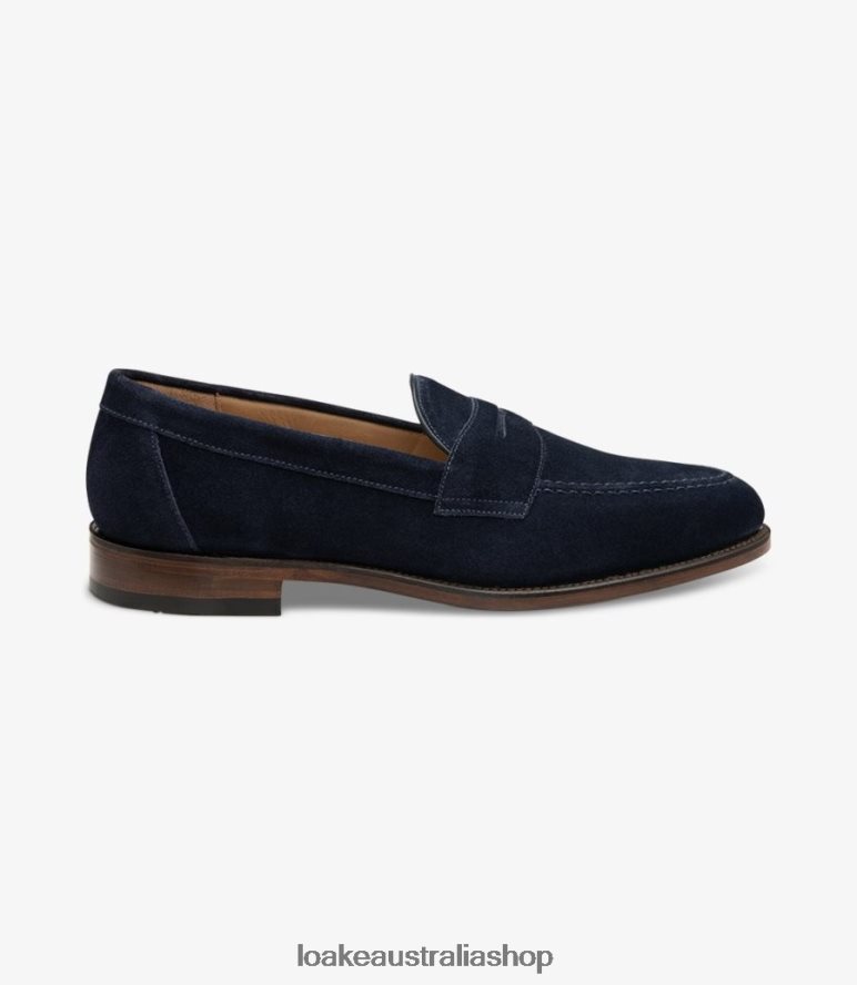 AU Loake Imperial Loafers Navy Suede 00L20053