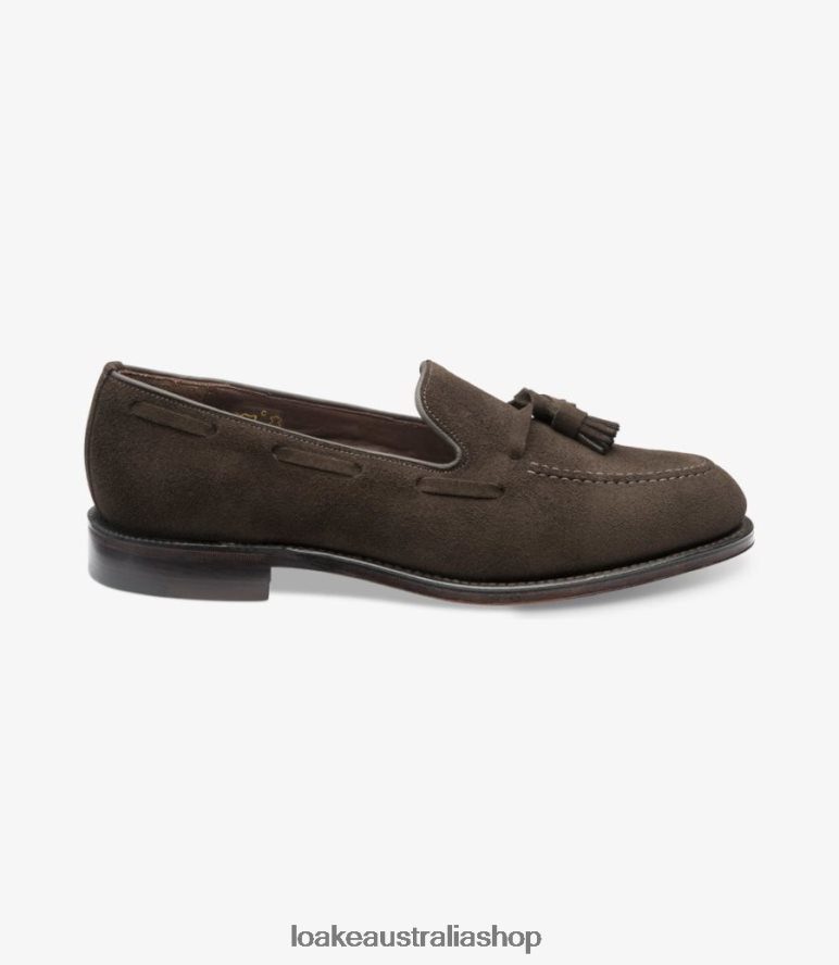 AU Loake Russell Loafers Chocolate Brown Suede 00L20049