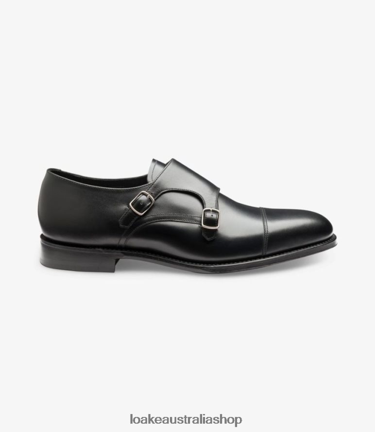 AU Loake Cannon Monk Shoes Black 00L200200