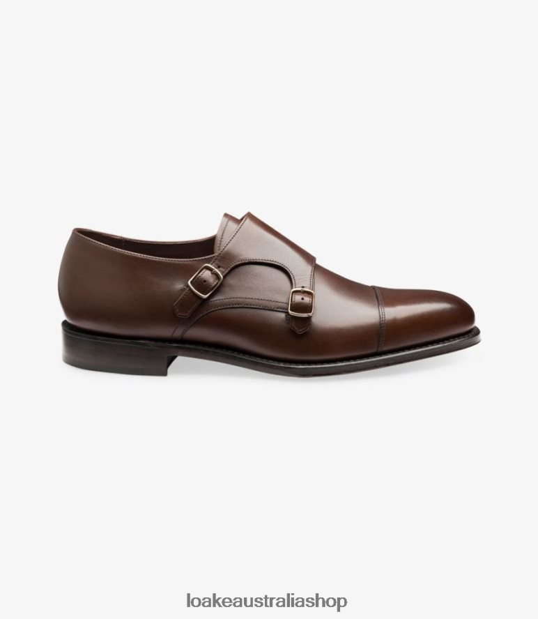 AU Loake Cannon Monk Shoes Dark Brown 00L200199