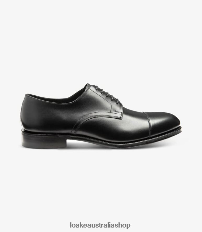 AU Loake Petergate Plain Ties Carbon Black 00L200144