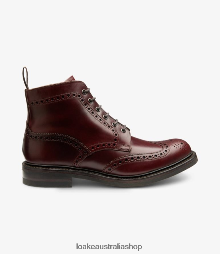 AU Loake Bedale Boots Burgundy 00L200124